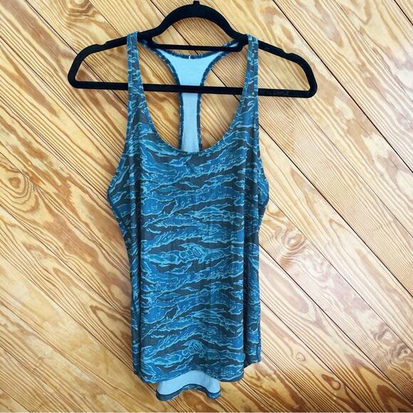 Lululemon Tech Mesh Singlet Tank Blue Camo - Picture 2 of 6